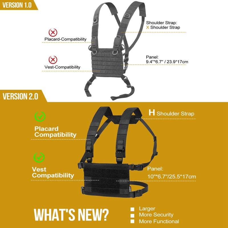 ROC MOLLE Chest Rig 丨Detachable Shoulder Strap & Waist Belt